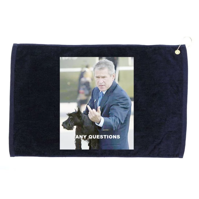 George Bush Middle Finger Grommeted Golf Towel