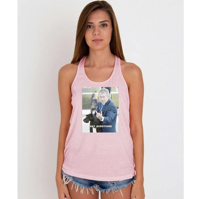 George Bush Middle Finger Women's Knotted Racerback Tank