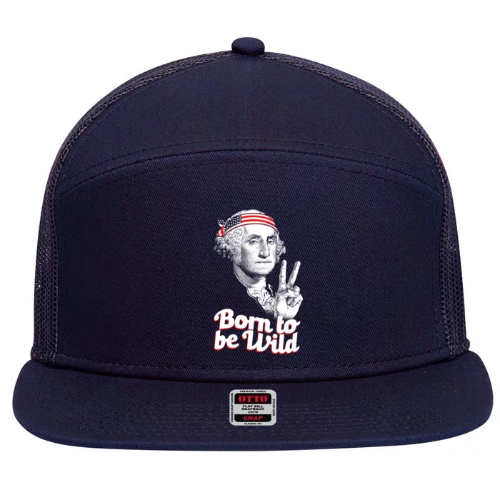 George Washington Born To Be Wild 7 Panel Mesh Trucker Snapback Hat