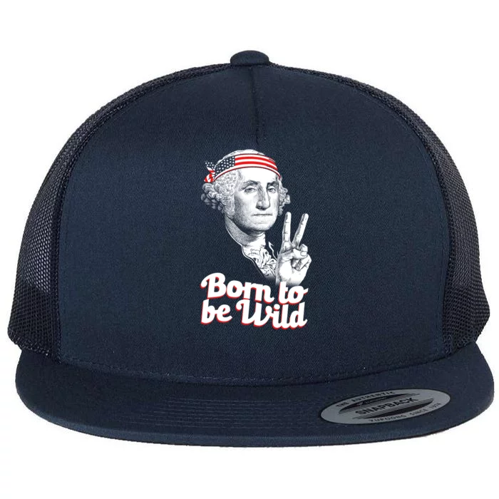 George Washington Born To Be Wild Flat Bill Trucker Hat