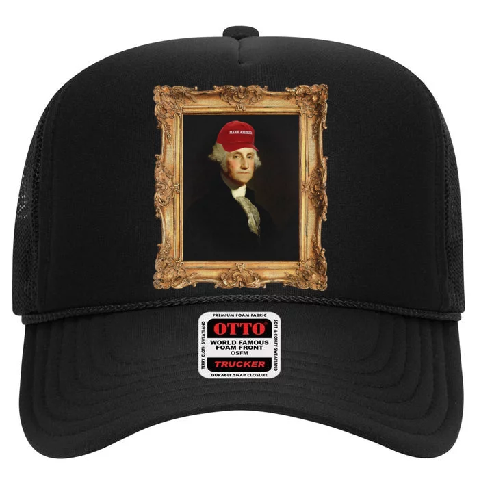 George Washington Make America Portrait High Crown Mesh Trucker Hat