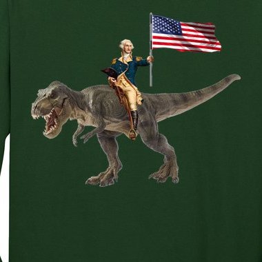 George Washington On A Dinosaur Long Sleeve Shirt