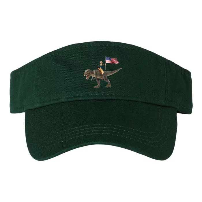 George Washington On A Dinosaur Valucap Bio-Washed Visor