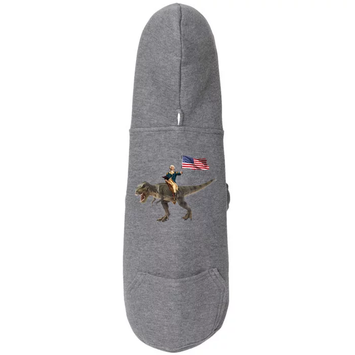 George Washington On A Dinosaur Doggie 3-End Fleece Hoodie