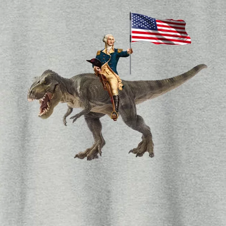 George Washington On A Dinosaur Women's Crop Top Tee