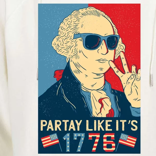 George Washington Party Like Its 1776 Womens Funnel Neck Pullover Hood