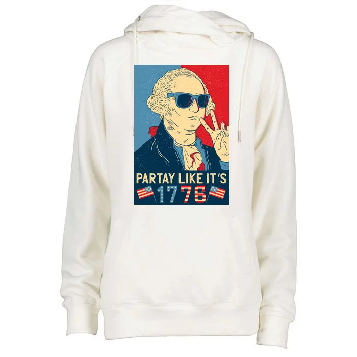 George Washington Party Like Its 1776 Womens Funnel Neck Pullover Hood