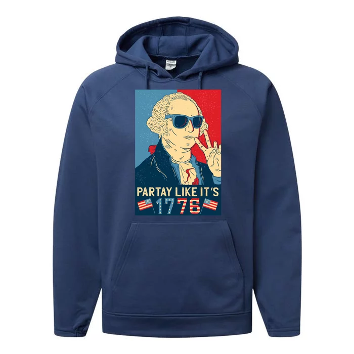 George Washington Party Like Its 1776 Performance Fleece Hoodie