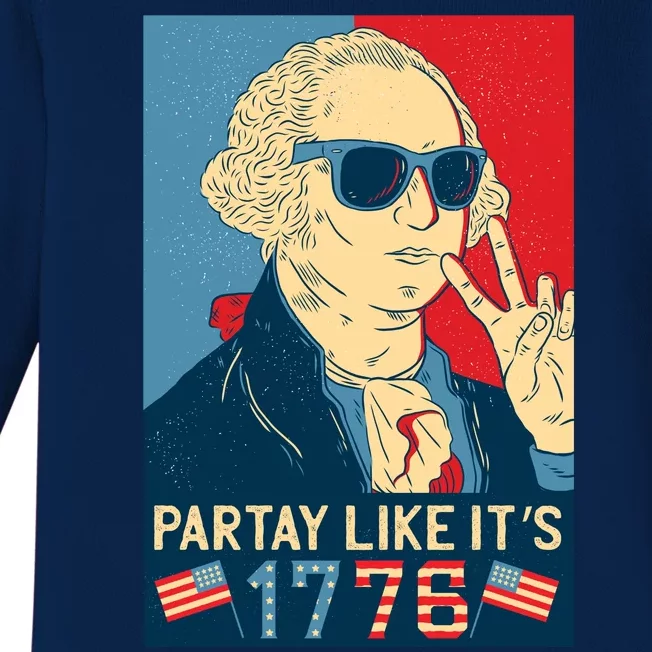 George Washington Party Like Its 1776 Baby Long Sleeve Bodysuit