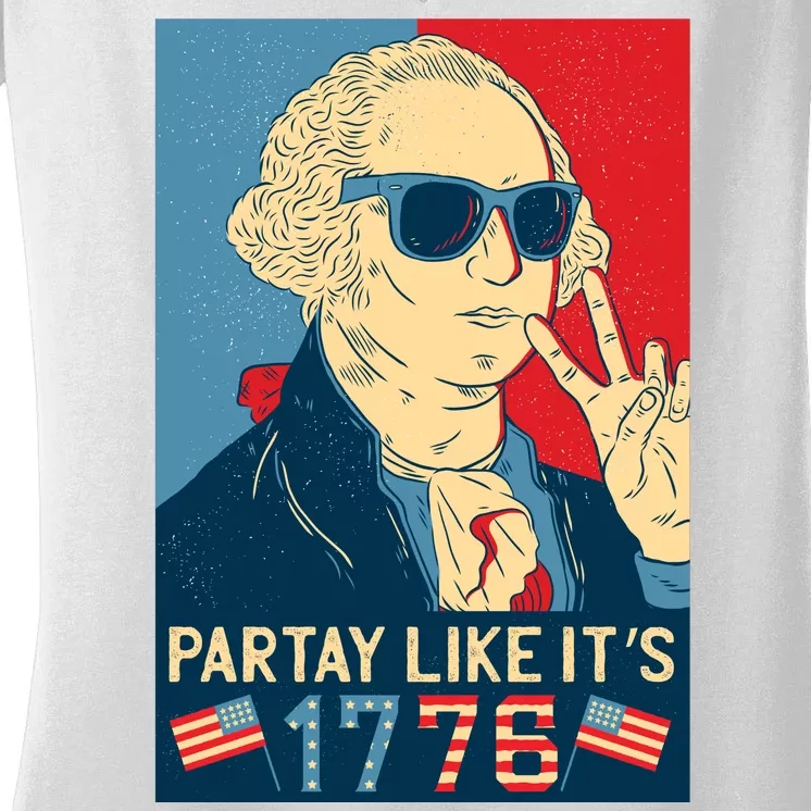 George Washington Party Like Its 1776 Women's V-Neck T-Shirt