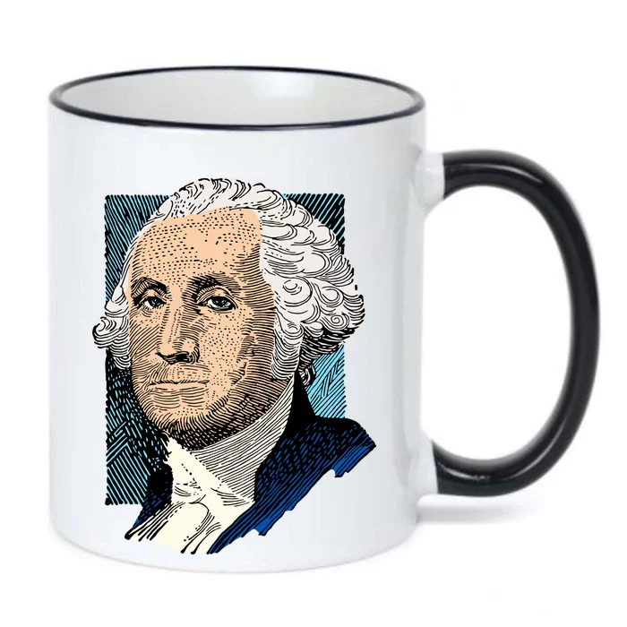 George Washington Portrait Black Color Changing Mug