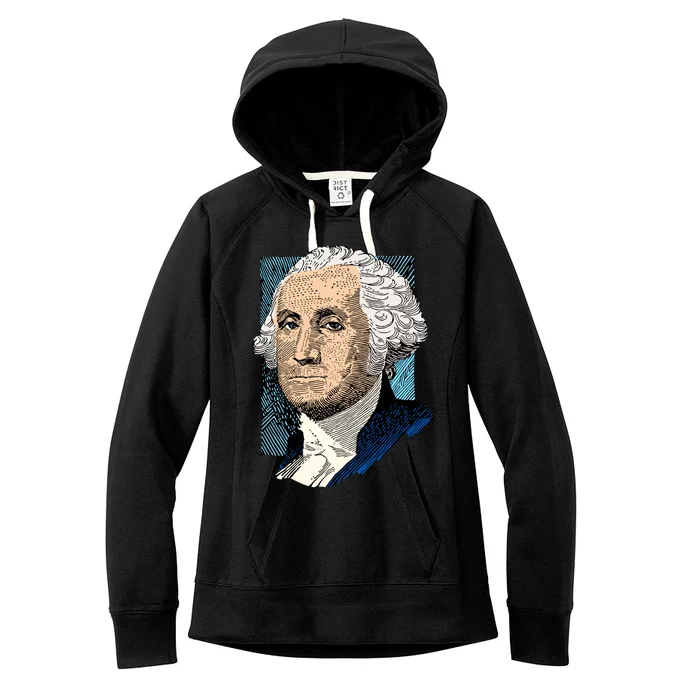 George Washington Portrait Women's Fleece Hoodie