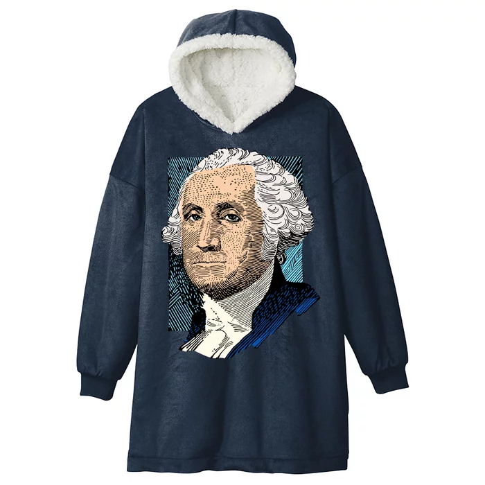 George Washington Portrait Hooded Wearable Blanket