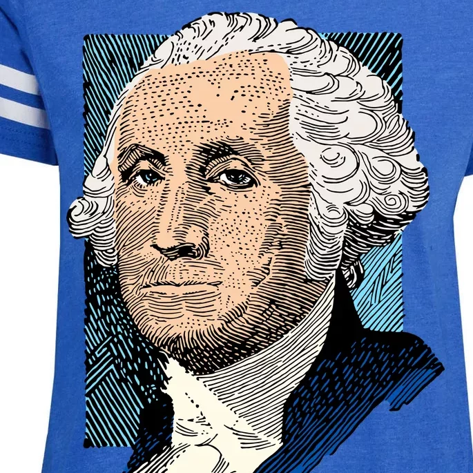 George Washington Portrait Enza Ladies Jersey Football T-Shirt