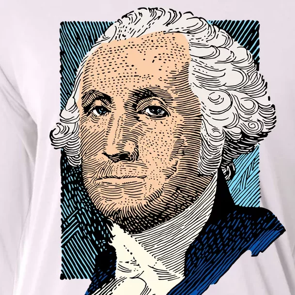 George Washington Portrait Cooling Performance Long Sleeve Crew