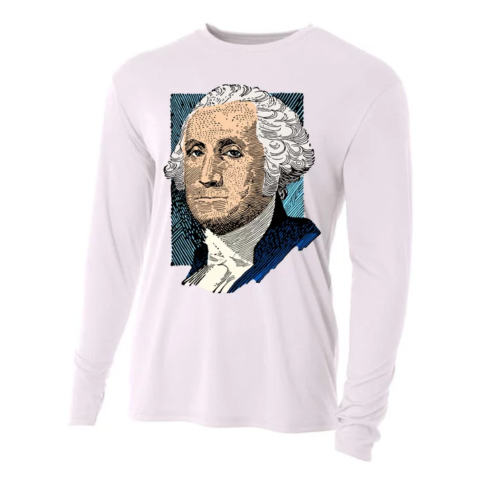 George Washington Portrait Cooling Performance Long Sleeve Crew