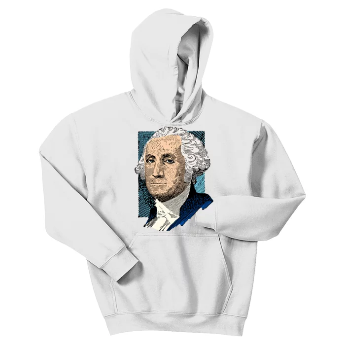 George Washington Portrait Kids Hoodie