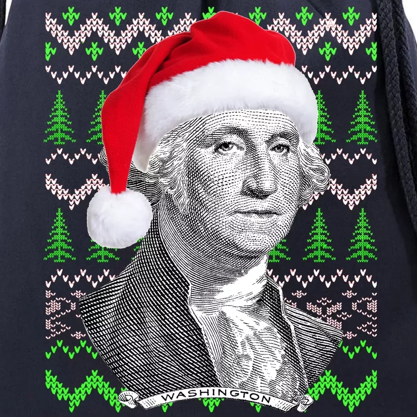 George Washington Ugly Christmas Sweater Drawstring Bag