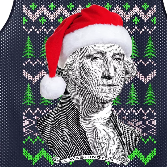 George Washington Ugly Christmas Sweater Mesh Reversible Basketball Jersey Tank