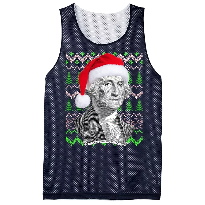 George Washington Ugly Christmas Sweater Mesh Reversible Basketball Jersey Tank