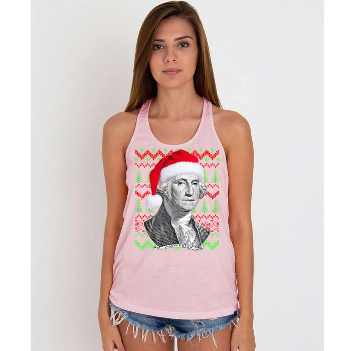 George Washington Ugly Christmas Sweater Women's Knotted Racerback Tank