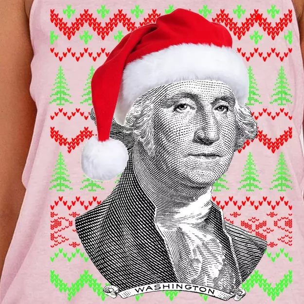 George Washington Ugly Christmas Sweater Women's Knotted Racerback Tank