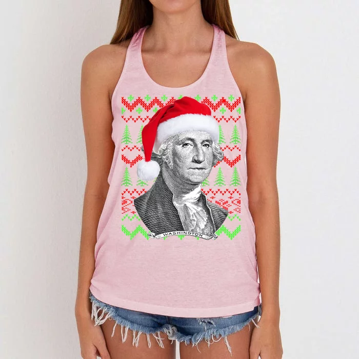 George Washington Ugly Christmas Sweater Women's Knotted Racerback Tank