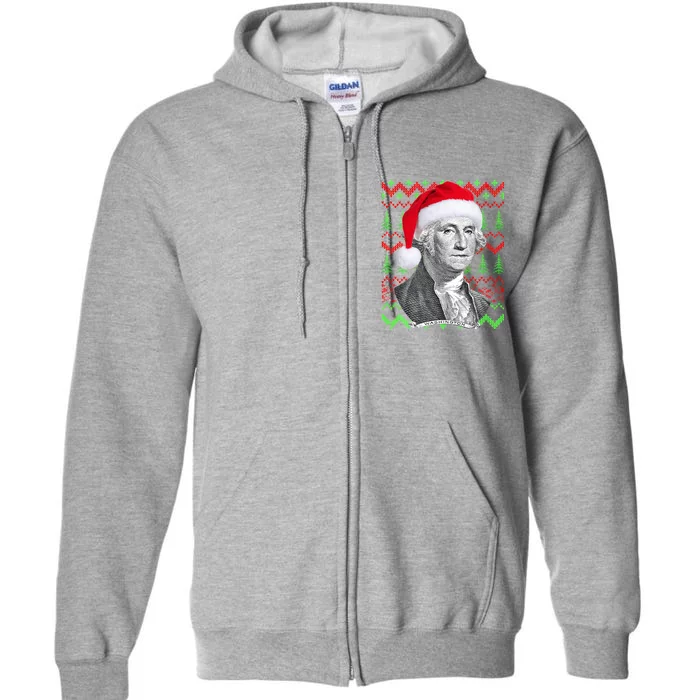 George Washington Ugly Christmas Sweater Full Zip Hoodie