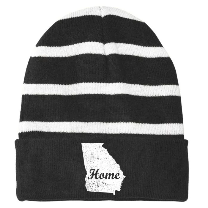 Georgia Home State Striped Beanie with Solid Band