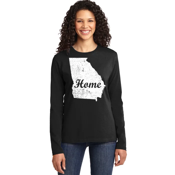 Georgia Home State Ladies Long Sleeve Shirt