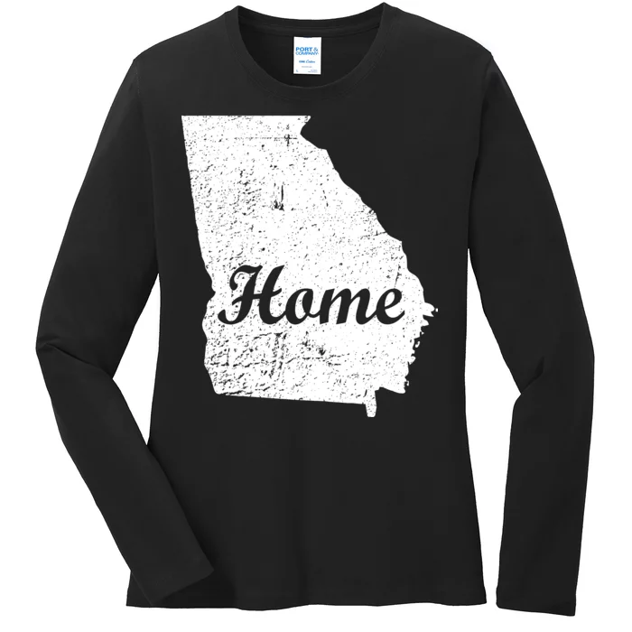 Georgia Home State Ladies Long Sleeve Shirt