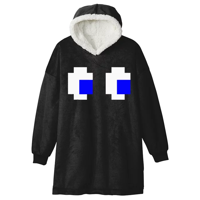 Ghost Eyes Pixel Arcade Video Game 8bit Matching Costume Hooded Wearable Blanket