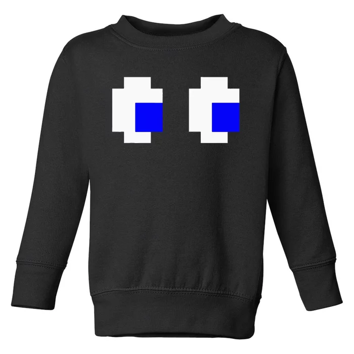 Ghost Eyes Pixel Arcade Video Game 8bit Matching Costume Toddler Sweatshirt