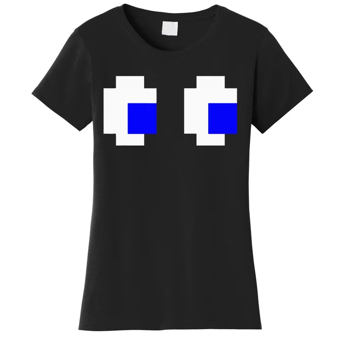 Ghost Eyes Pixel Arcade Video Game 8bit Matching Costume Women's T-Shirt