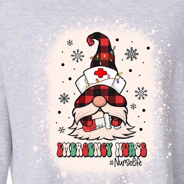 Groovy Emergency Room Nurse Christmas Gnome Funny Er Nurse Cool Gift Cropped Pullover Crew