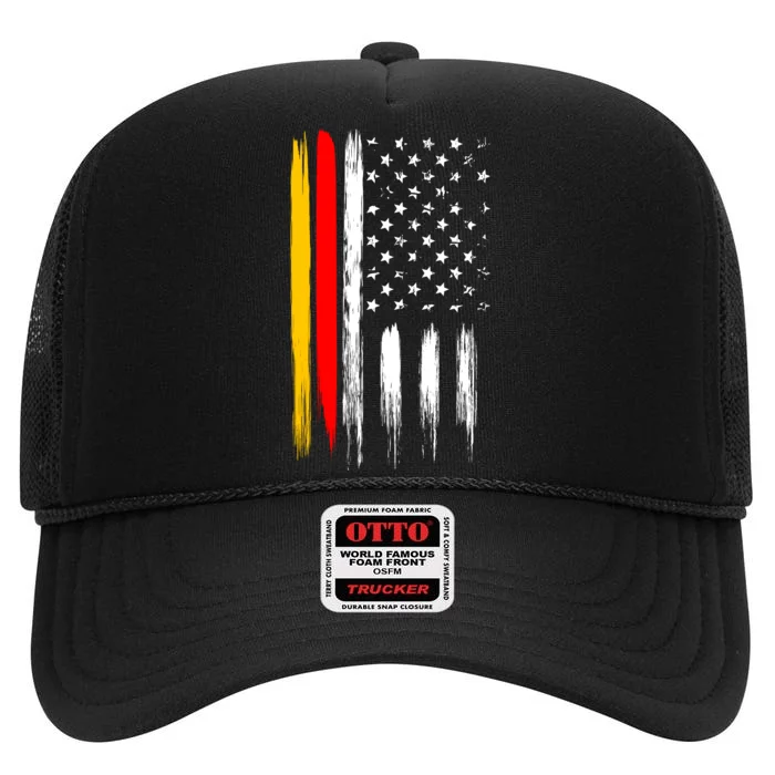 German American Oktoberfest Flag High Crown Mesh Trucker Hat