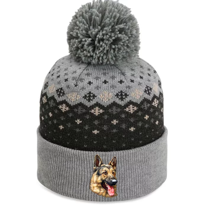 German Shepherd Face The Baniff Cuffed Pom Beanie