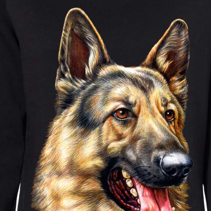 German Shepherd Face Womens California Wash Sweatshirt