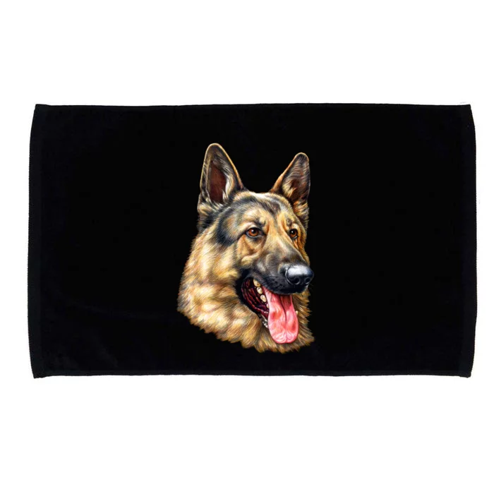 German Shepherd Face Microfiber Hand Towel