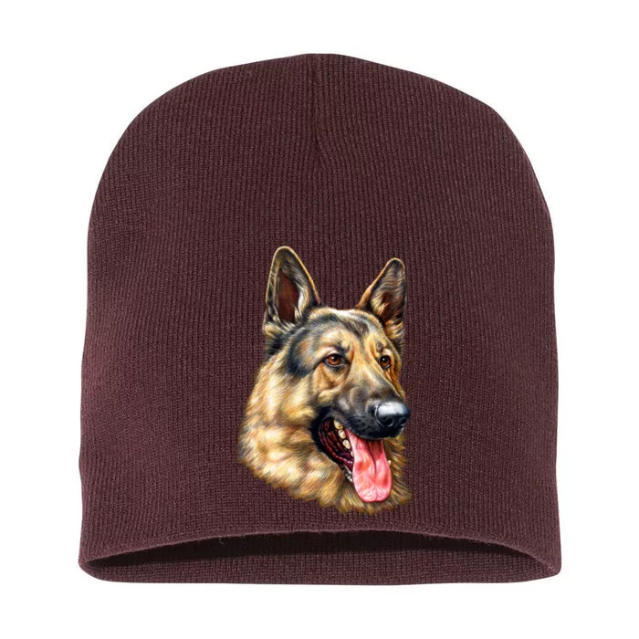 German Shepherd Face Short Acrylic Beanie