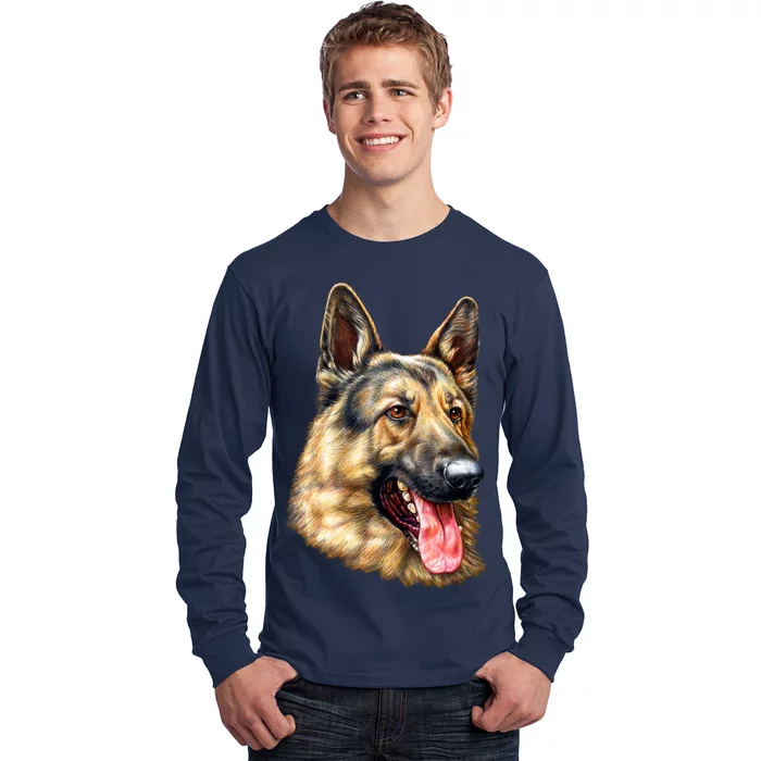 German Shepherd Face Long Sleeve Shirt