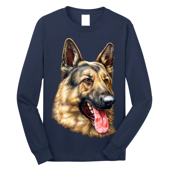 German Shepherd Face Long Sleeve Shirt