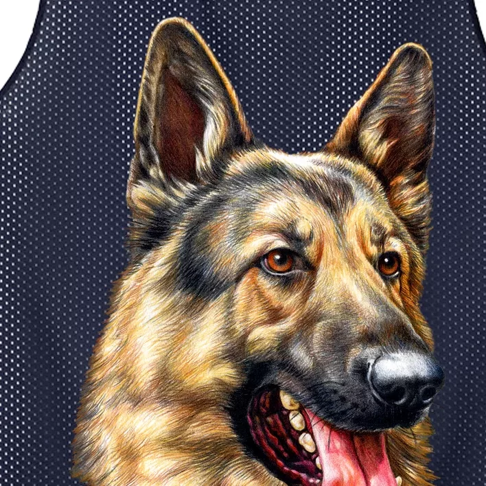 German Shepherd Face Mesh Reversible Basketball Jersey Tank