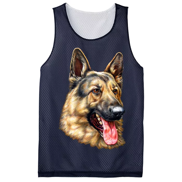 German Shepherd Face Mesh Reversible Basketball Jersey Tank