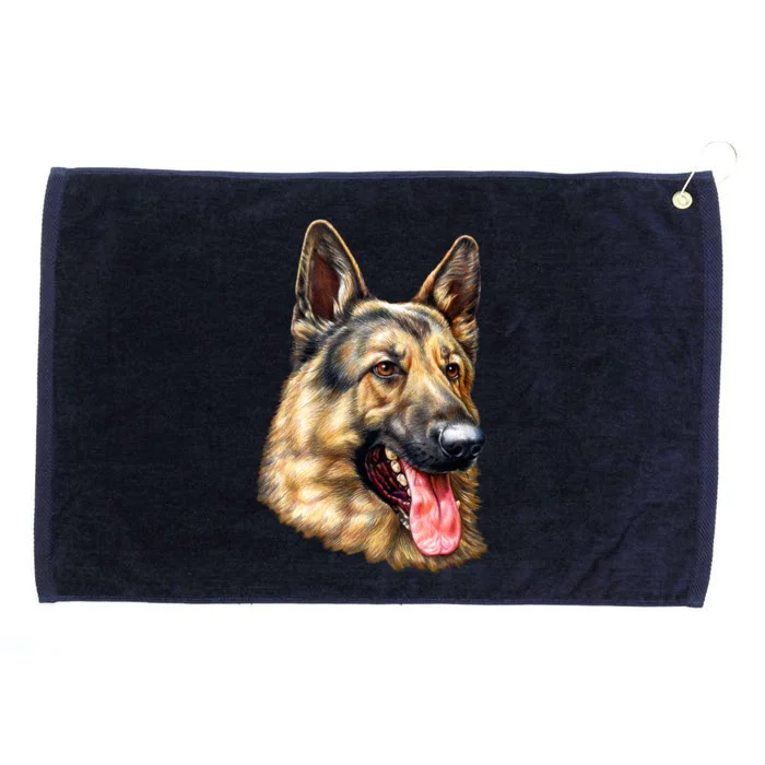 German Shepherd Face Grommeted Golf Towel