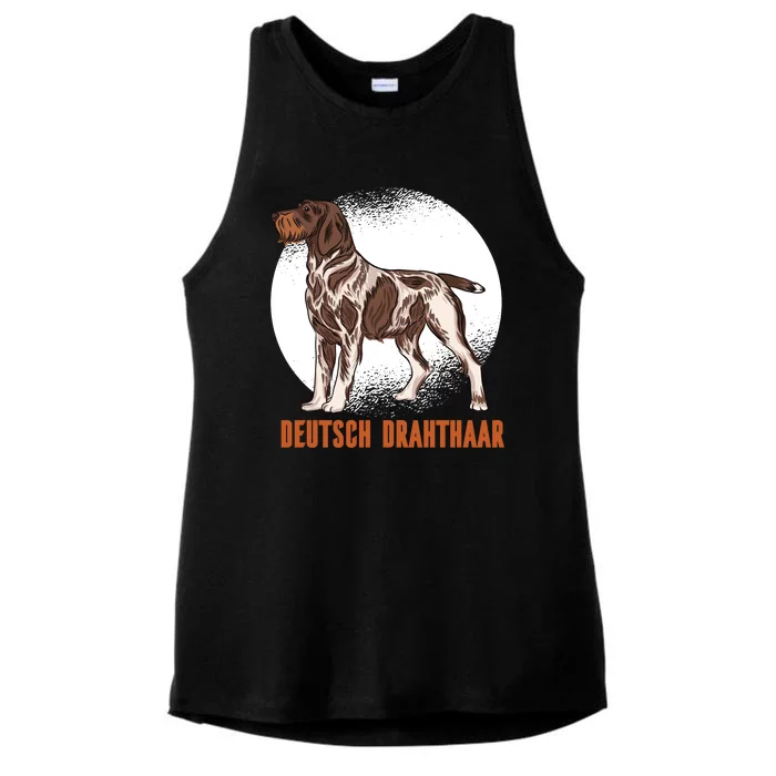 German Wirehaired Pointer Dog Ladies Tri-Blend Wicking Tank