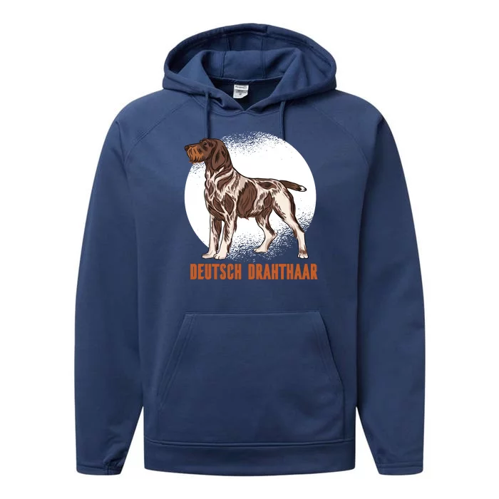 German Wirehaired Pointer Dog Performance Fleece Hoodie