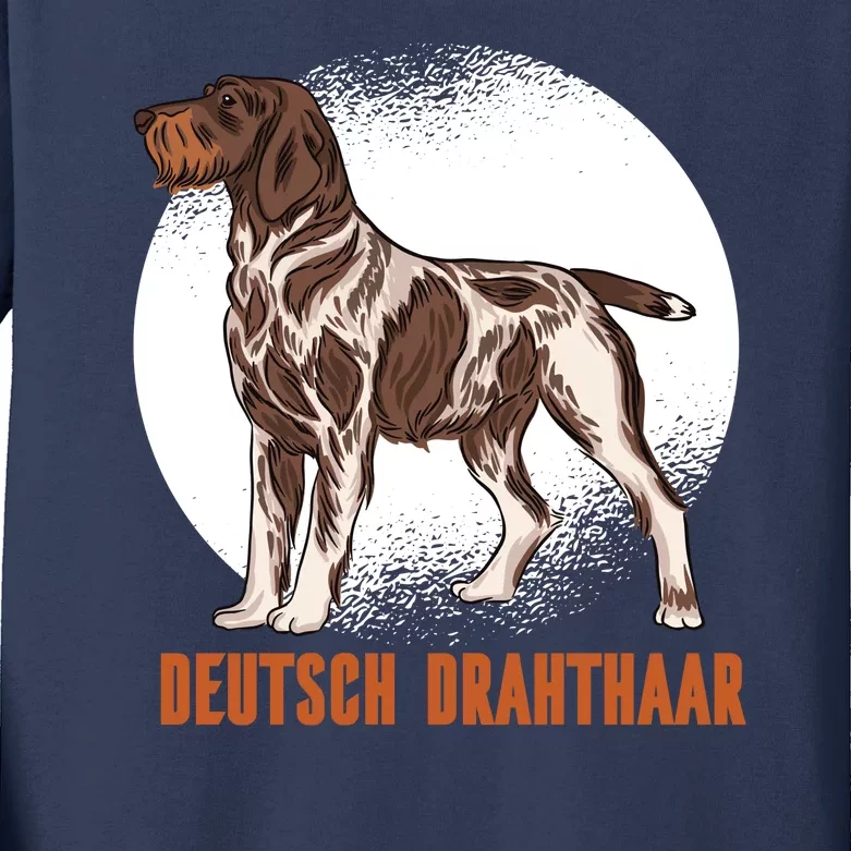 German Wirehaired Pointer Dog Kids Long Sleeve Shirt