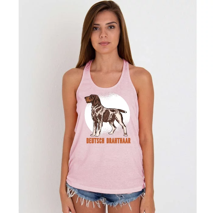 German Wirehaired Pointer Dog Women's Knotted Racerback Tank