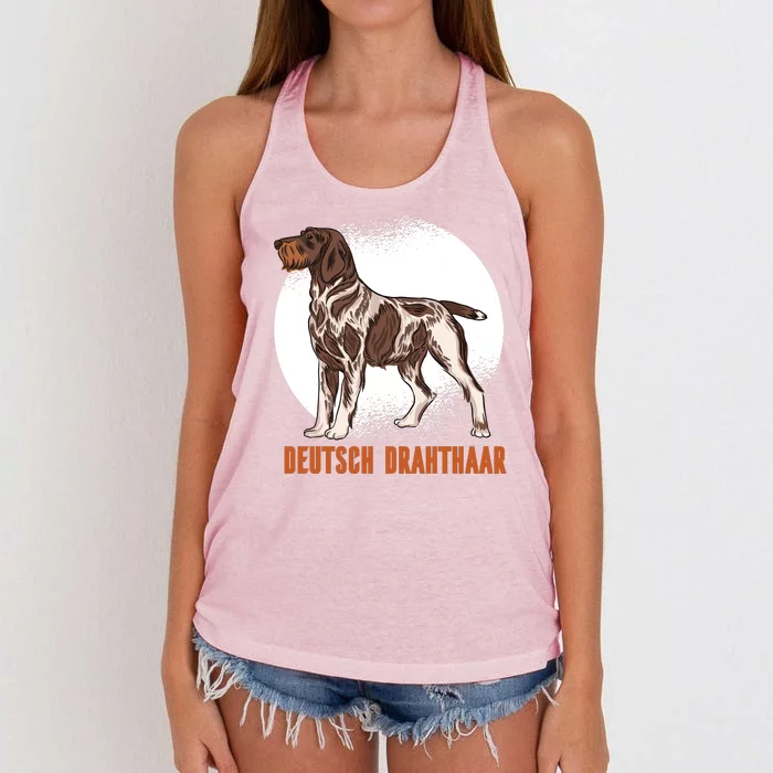 German Wirehaired Pointer Dog Women's Knotted Racerback Tank